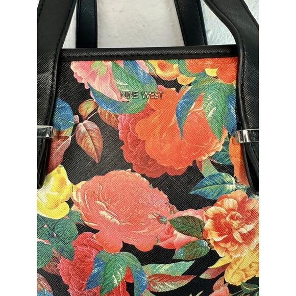 Nine West Floral And Black Purse Crossbody - Picture 3 of 10